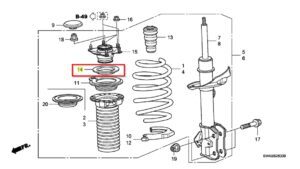 Rolamento do Coxim do Amortecedor Dianteiro – CR-V 2007 a 2009